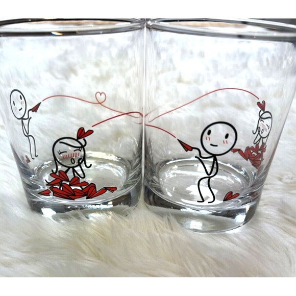 HUMAN TOUCH‎ LOVE WILL FIND ITS WAYS COUPLE DRINKING GLASS SET - Picture 1 of 4
